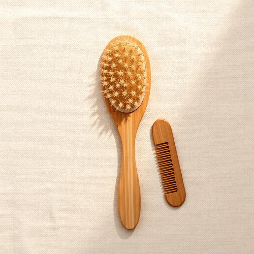 Bamboe babyborstel & kam: plastic-vrij alternatief in Verzorging baby