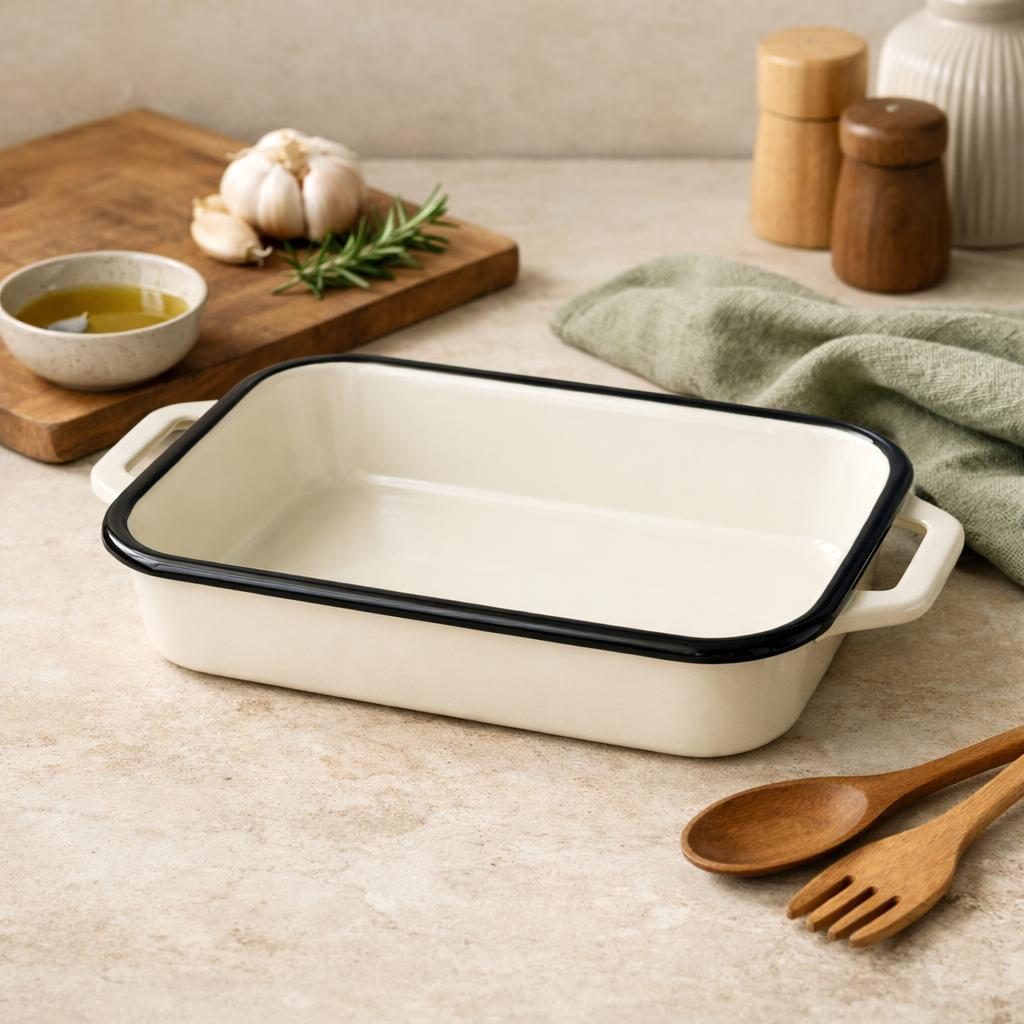 Emaille ovenschaal: plastic-vrij alternatief in Koken & bakken