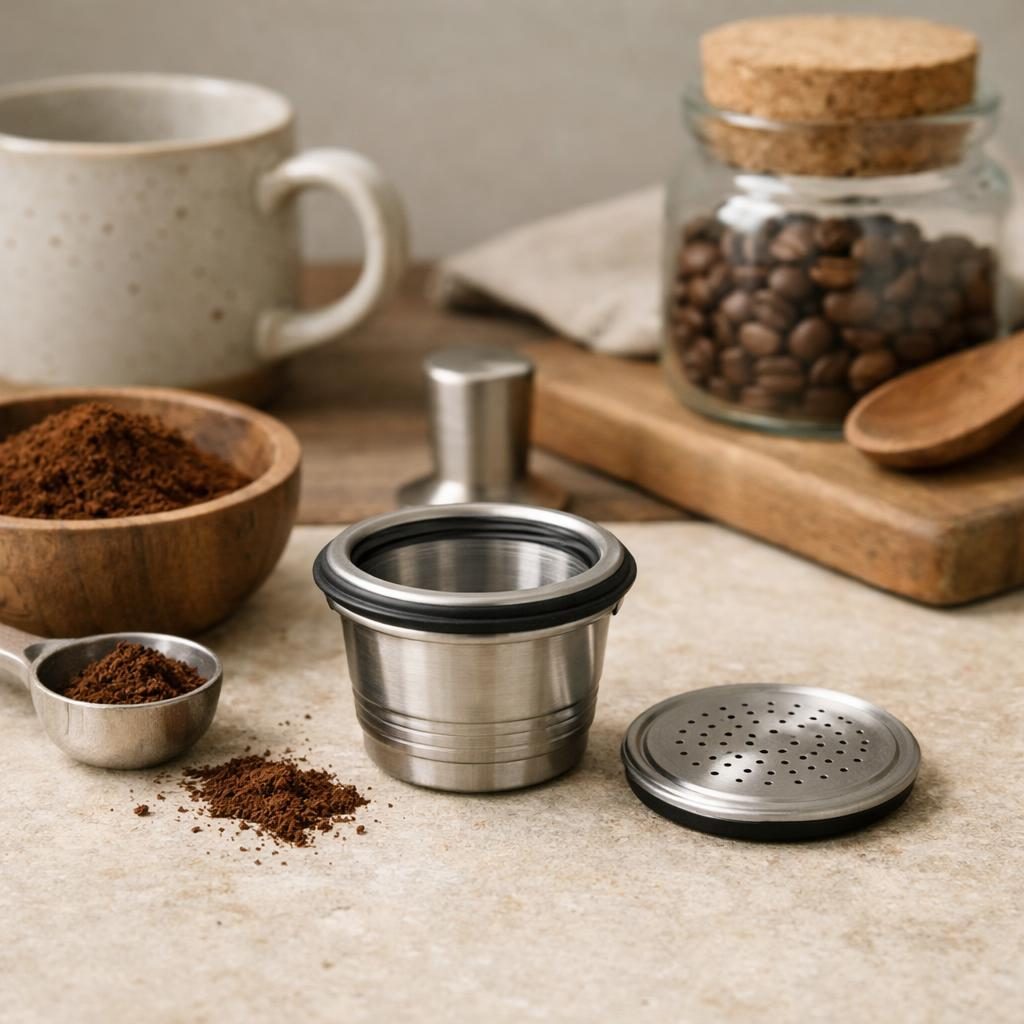 RVS koffiecapsule hervulbaar: plastic-vrij alternatief in Koffie & thee